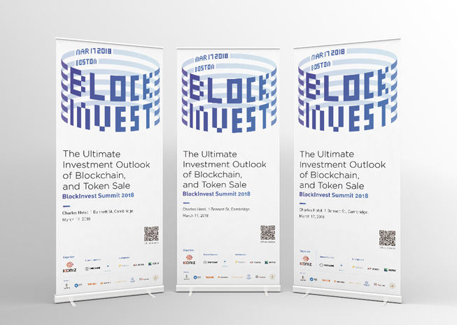 Blockinvest Summit 2018 Retractable Banner 33x81 Boston Web